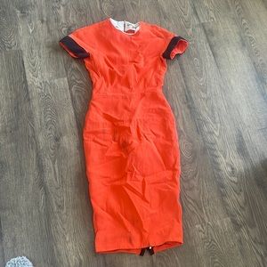 Victoria Beckham orange dress with Zipped